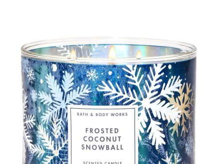 Bath & Body Works Frosted Coconut Snowball 3 Wick Candle For Discount