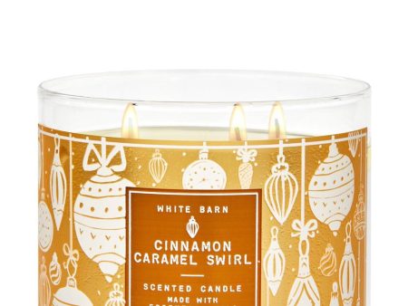 Bath & Body Works Cinnamon Caramel Swirl 3-Wick Candle For Cheap