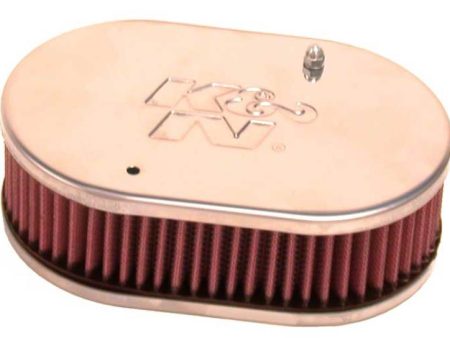 K&N Universal Custom Air Filter - Oval - Red - 51mm Neck Flange For Cheap