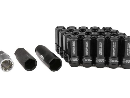 Project Kics Leggdura Racing Shell Type Lug Nut 54mm Open-End Look 16 Pcs + 4 Locks 14X1.5 Black Supply