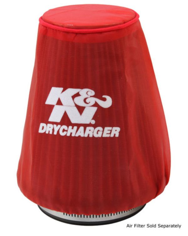 K&N Red Drycharger 5.25in x 3in Round Tapered Air Filter Wrap Online Hot Sale